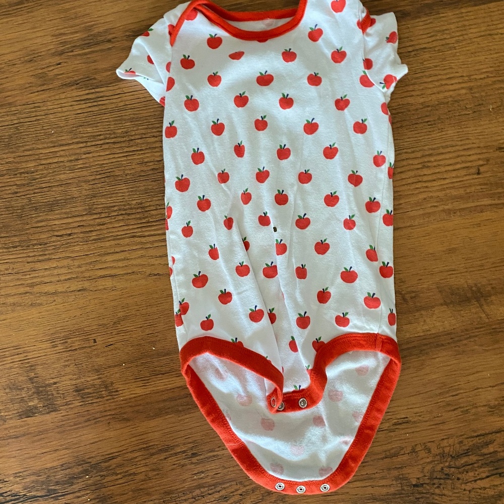 Baby Boden Apple Onesie